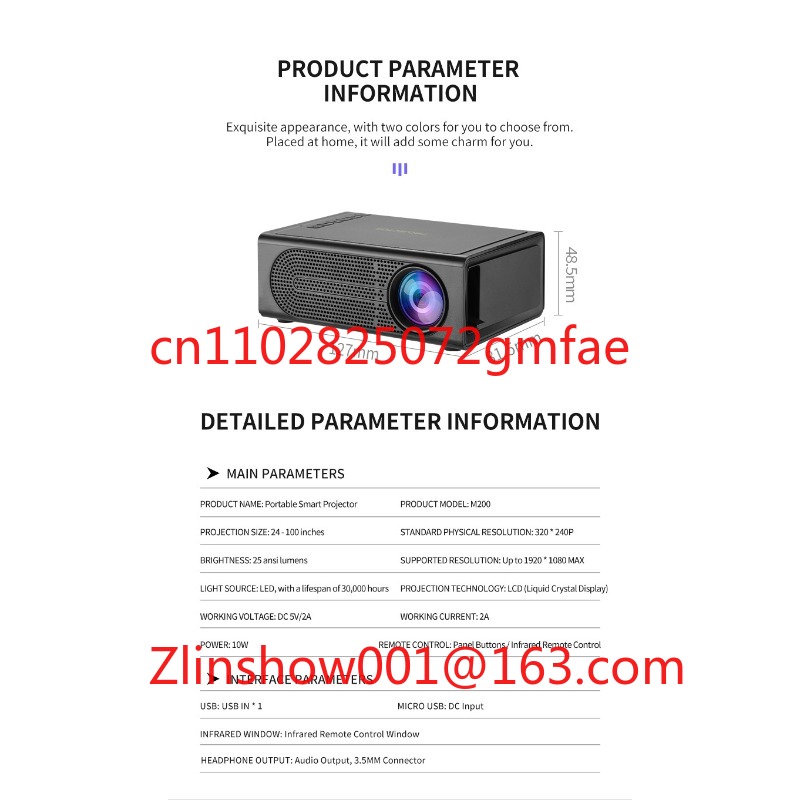 M200 Mini proyector portátil L - Home Cinema Projector Screen reseña y precio