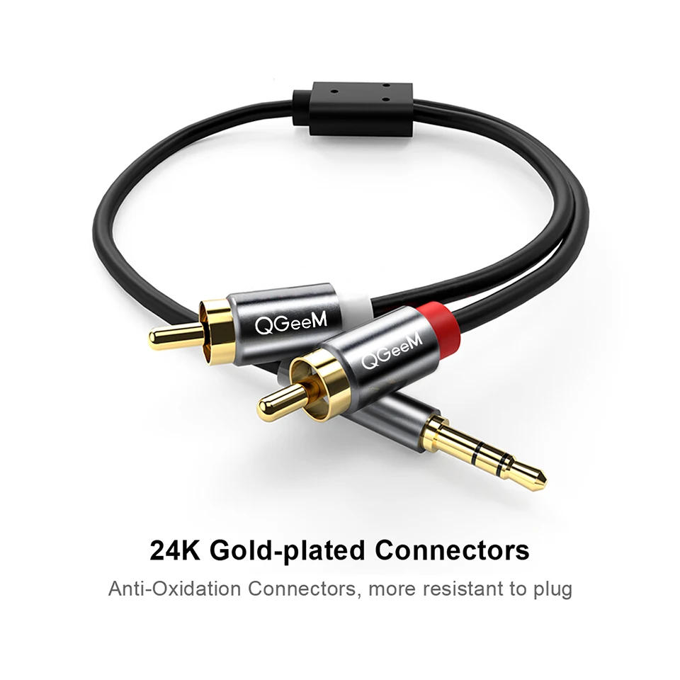 Cable RCA QGeeM 2RCA a 3.5mm,  - Home Cinema Solution reseña y precio