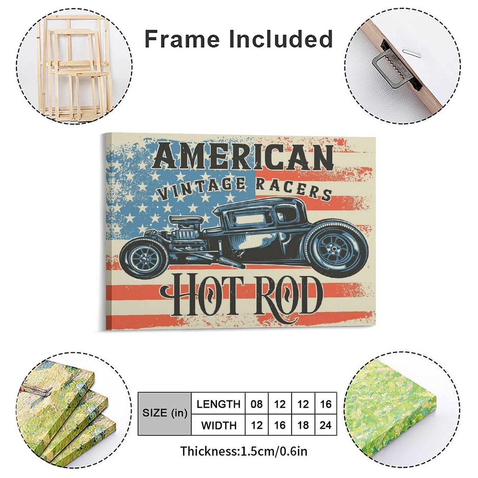 Pintura en lienzo de Hot Rod a - Home Cinema Design reseña y precio