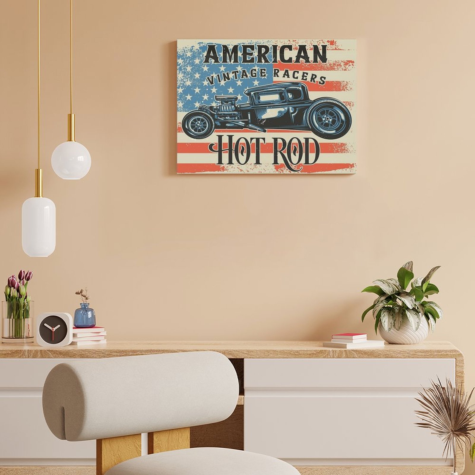 Pintura en lienzo de Hot Rod a - Home Cinema Design reseña y precio