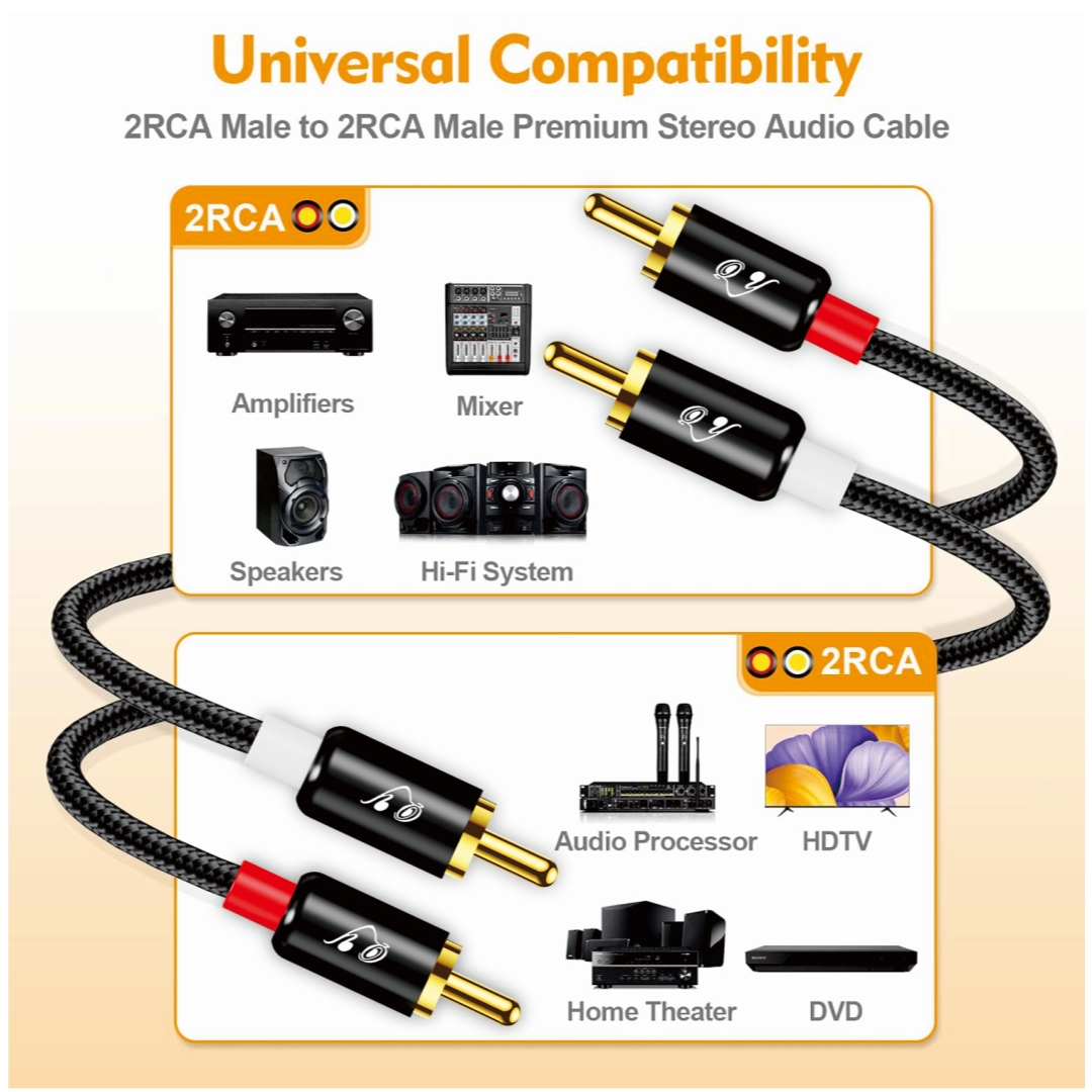 Cable Estéreo RG 2 RCA a 2 RCA - Home Cinema Theatre reseña y precio