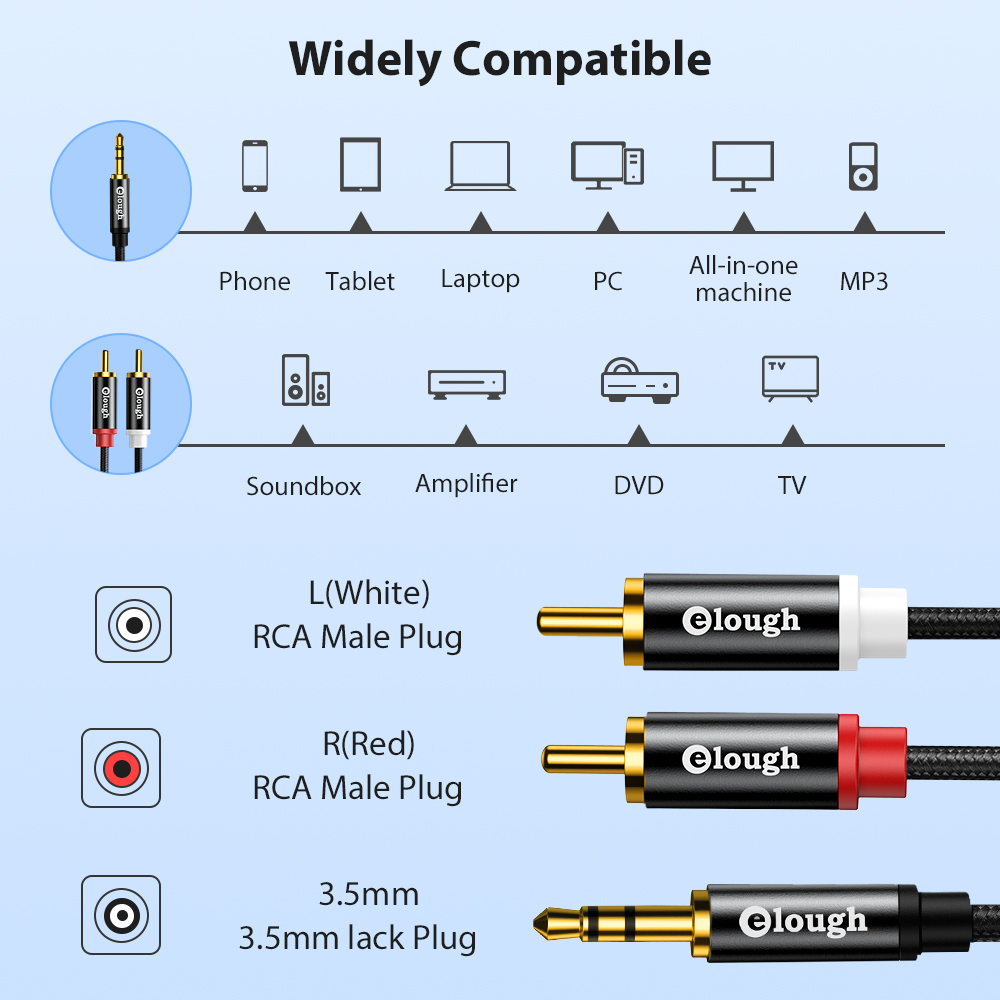 Elough-Cable RCA AUX para alta - Home Cinema Solution reseña y precio