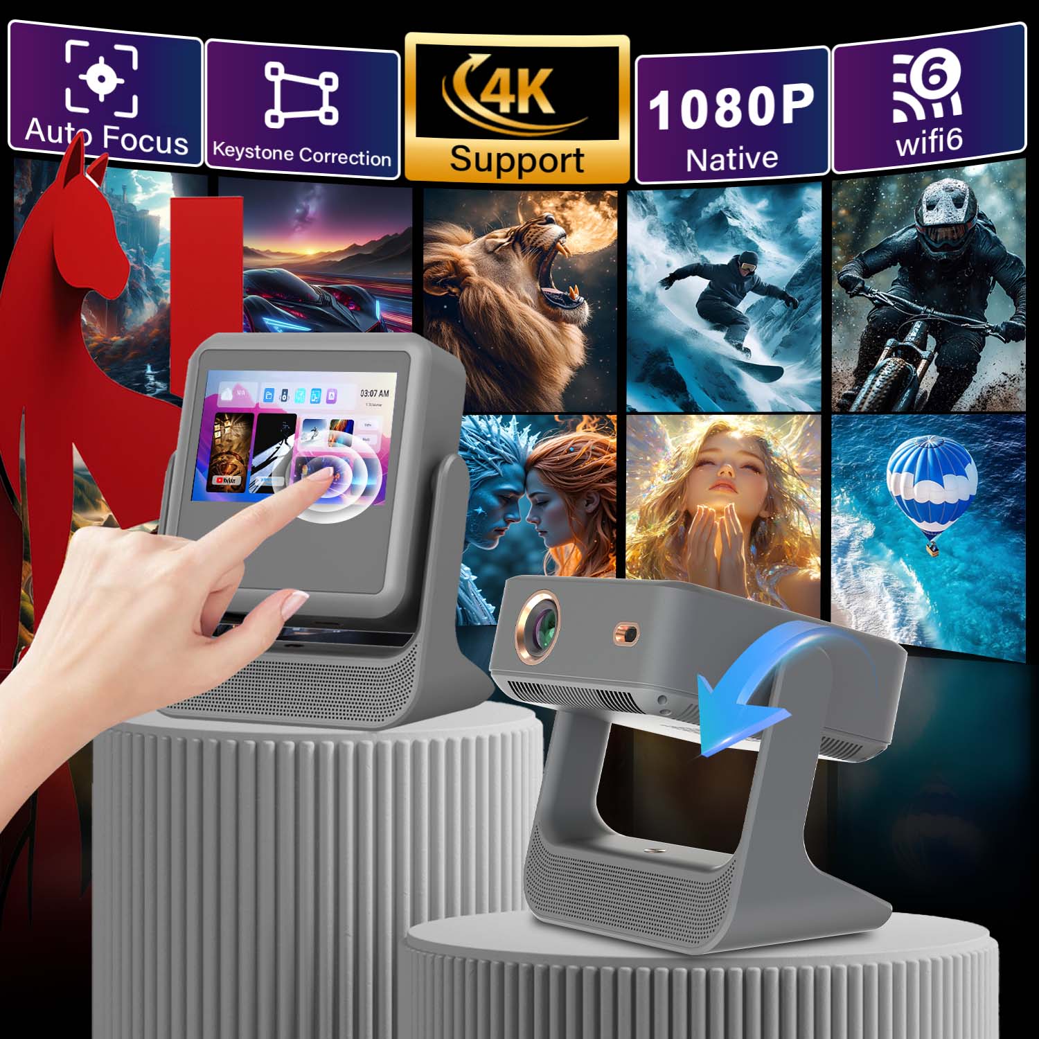 Proyector para Ver Deportes, P - Home Cinema Projector Screen reseña y precio