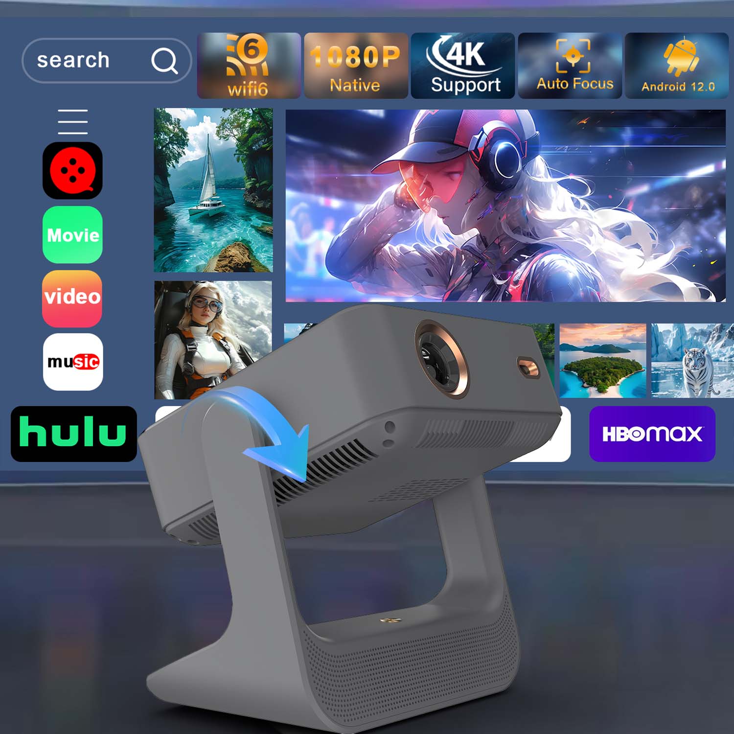Proyector para Ver Deportes, P - Home Cinema Projector Screen reseña y precio
