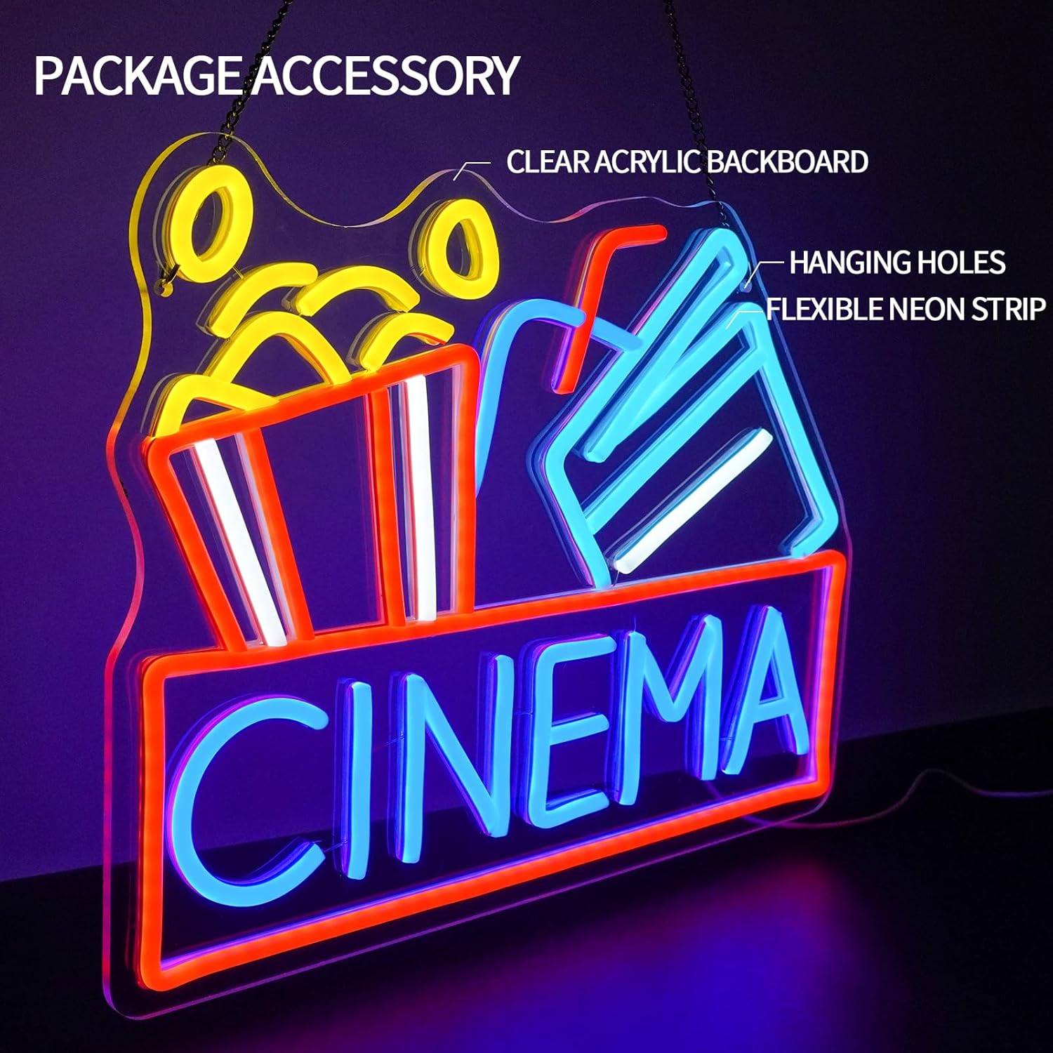 Letrero de neón de cine, luz L - Home Cinema Design reseña y precio